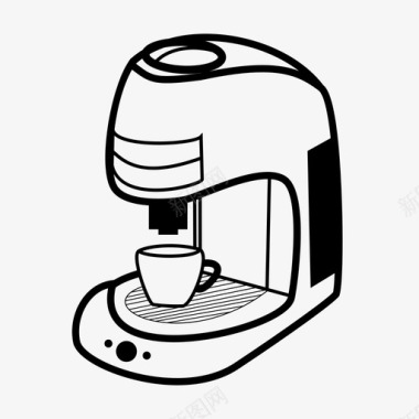 浓缩咖啡机煮咖啡咖啡机图标图标