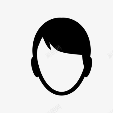 男人短发肖像照图标图标