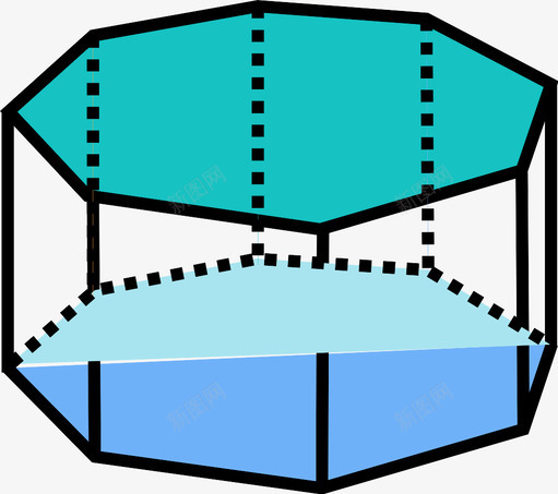 八角棱镜体积三维图标svg_新图网 https://ixintu.com 三维 三维形状 三维物体 体积 八角棱镜 几何 形状 物体