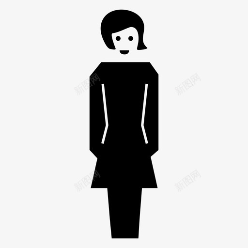 员工女性用户图标svg_新图网 https://ixintu.com 个人 个人资料 公司 员工 女性 性别 用户 社会 站姿 裙子