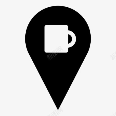 咖啡馆地图标记地图图钉图标