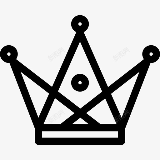 由三角形和圆形轮廓形状皇冠组成的皇冠图标svg_新图网 https://ixintu.com 形状 由三角形和圆形轮廓 皇冠组成的皇冠