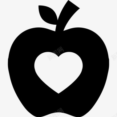 苹果轮廓心形时尚图标图标