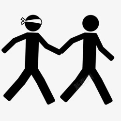 视觉引导被盲目引导行走被劫持为人质图标高清图片
