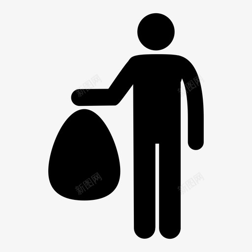 垃圾袋垃圾工扔垃圾图标svg_新图网 https://ixintu.com 倒垃圾 回收 垃圾工 垃圾袋 扔垃圾