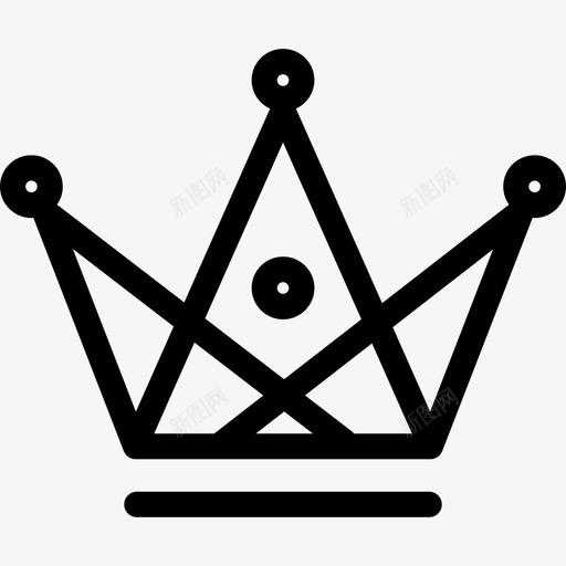 由三角形和圆形构成的皇冠轮廓形状皇冠图标svg_新图网 https://ixintu.com 形状 由三角形和圆形构成的皇冠轮廓 皇冠
