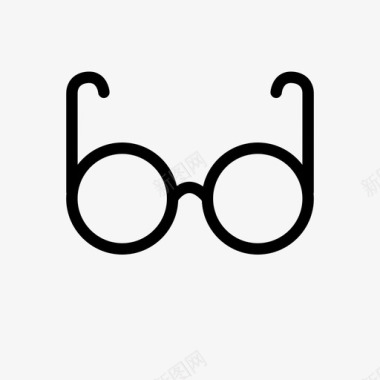 眼镜简单阴影图标图标