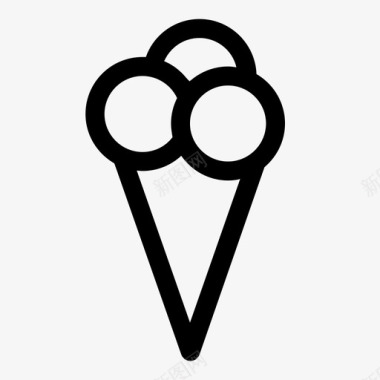冰淇淋筒简单形状图标图标