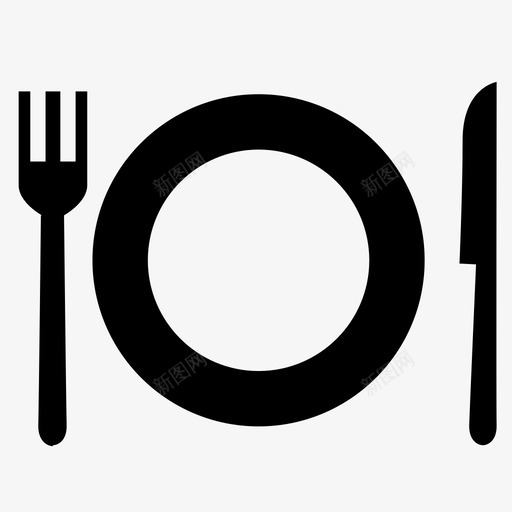 餐具餐厅即食图标svg_新图网 https://ixintu.com 刀 即食 叉 盘子 餐具 餐厅