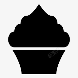 海绵糕点纸杯蛋糕厨房餐图标高清图片