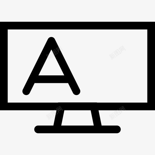 带支架和字母A的黑板大纲教育文具图标svg_新图网 https://ixintu.com 带支架和字母A的黑板大纲 教育 文具