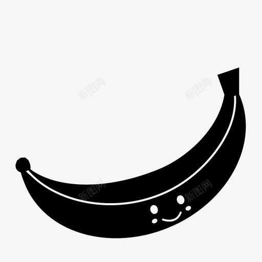 香蕉微笑营养图标svg_新图网 https://ixintu.com 健康食品 川维水果 微笑 快乐 营养 表情 香蕉