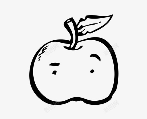 苹果个性可爱图标svg_新图网 https://ixintu.com 个性 健康 可爱 手绘 水果 苹果
