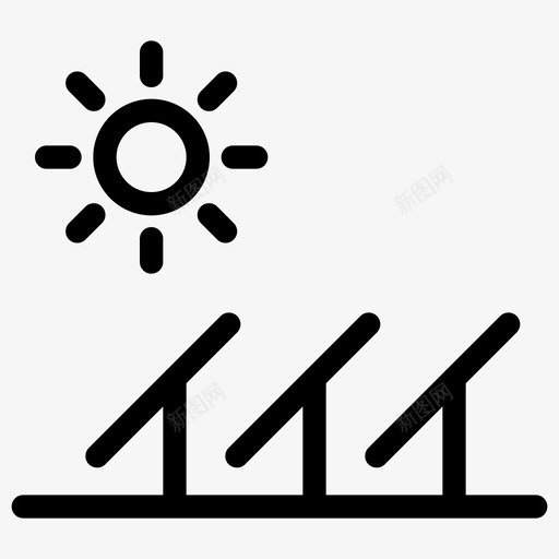 太阳能线图标机器svg_新图网 https://ixintu.com 制造 太阳能 太阳能发电 太阳能板 工业 形状 机器 标志 电力 线图标 面板