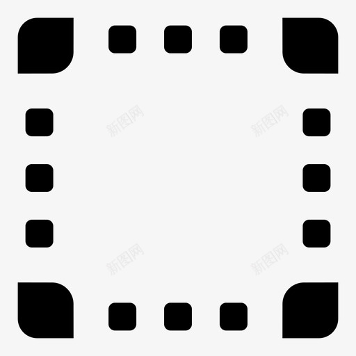 选择边框裁剪图标svg_新图网 https://ixintu.com 尺寸 工具 框架 空间 裁剪 边 边框 选择
