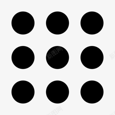 网格3x3圆形图标图标