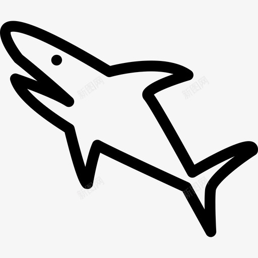 鲨鱼鱼头图标svg_新图网 https://ixintu.com 动物 卵生 头 形状 捕食者 线 线图标 鱼 鲨鱼
