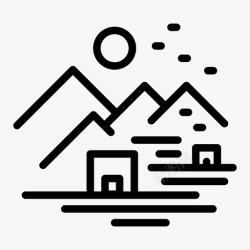乡村山景乡村山景海洋户外图标高清图片
