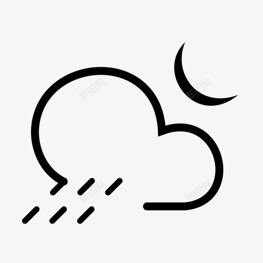 夜雨下雨晚上下雨图标svg_新图网 https://ixintu.com 下雨 下雨天气 夏天 夜雨 天气图标集1 局部下雨 晚上下雨 暴风雨