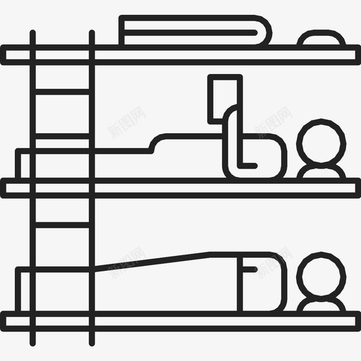 铺位睡眠室友图标svg_新图网 https://ixintu.com 双层床 室友 宿舍 小屋 床铺 睡眠 睡觉 铺位