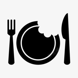 饥饿盘子刀图标图标