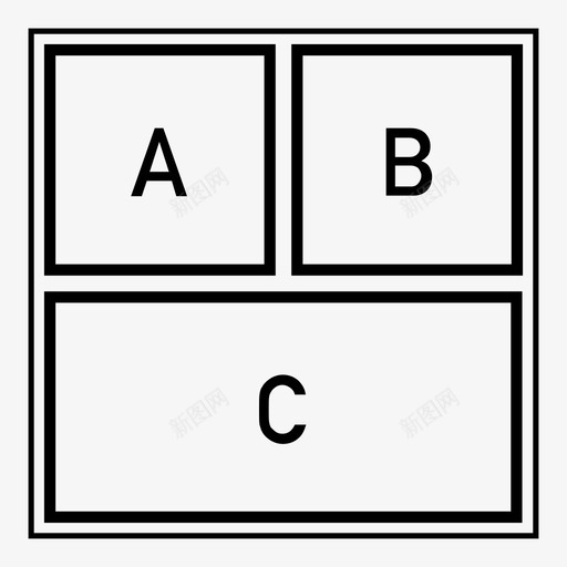 3个平铺笔划字母框架仪表板布局图标svg_新图网 https://ixintu.com 3个平铺笔划字母框架 仪表板布局