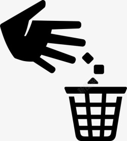 手举垃圾桶标志垃圾垃圾箱洗手间图标高清图片