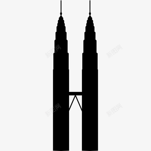 马石油大厦建筑地标图标svg_新图网 https://ixintu.com 地标 建筑 摩天大楼 游客 纪念碑 马来西亚 马石油大厦
