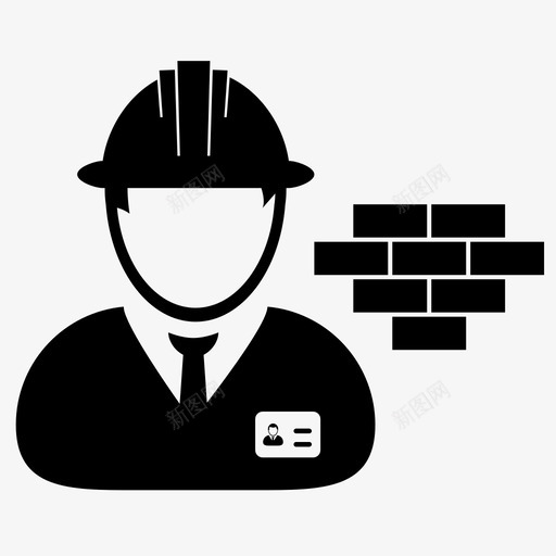 施工人员安全帽图标svg_新图网 https://ixintu.com 人员 安全帽 工人 工程师 建筑师 承包商 施工 砖墙