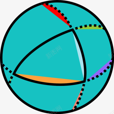 球面三角形三维球体图标图标