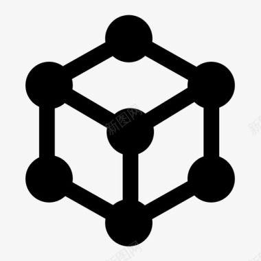 网络连接立方体图标图标