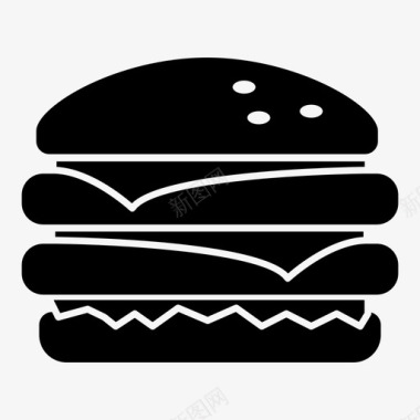 双汉堡减肥快餐图标图标