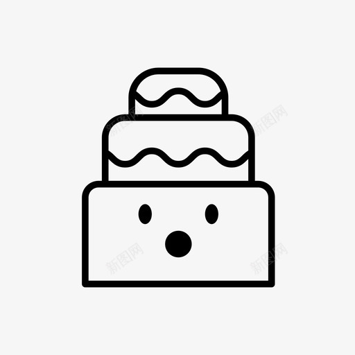 蛋糕卡瓦伊派对图标svg_新图网 https://ixintu.com 卡瓦伊 婚礼 派对 甜蜜 糖果 糖衣 蛋糕 请客 震惊