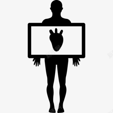 人体心脏轮廓医学身体部位图标图标