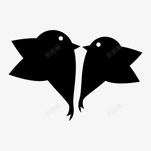 鸟情人鸟接吻图标svg_新图网 https://ixintu.com 在爱 尾巴 情人 情人节 爱 翅膀 鸟 鸟接吻