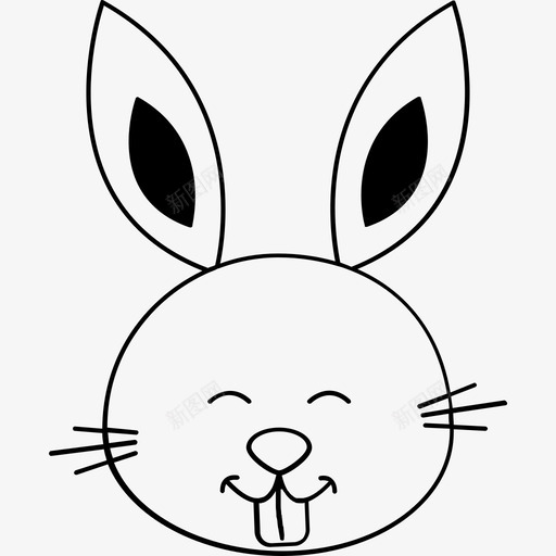 兔子插图快乐图标svg_新图网 https://ixintu.com 兔子 动物 动物群 卡通人物 卡通兔子 快乐 插图 角色