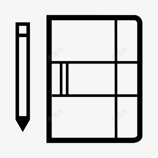 素描本插图日记图标svg_新图网 https://ixintu.com 刻板印象 平板 插图 日记 时髦 笔记本 素描 素描本 铅笔