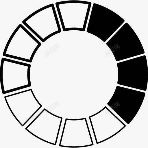 黑白色轮形状文具图标svg_新图网 https://ixintu.com 形状 文具 黑白色轮