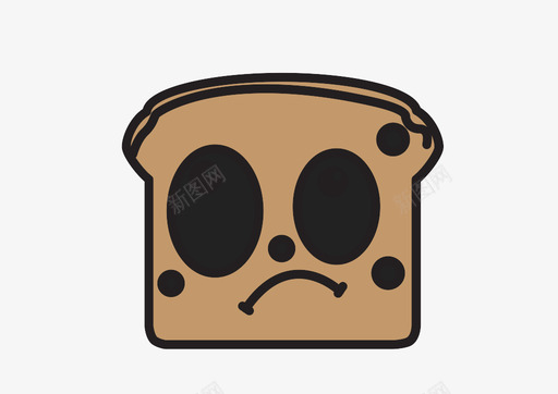 忧心忡忡的面包图标图标