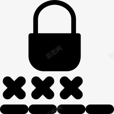 键入密码安全形状图标图标
