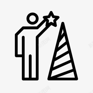 圣诞树装饰树装饰人图标图标