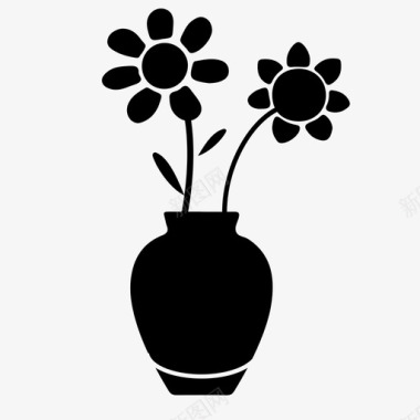 花瓶茎漂亮图标图标