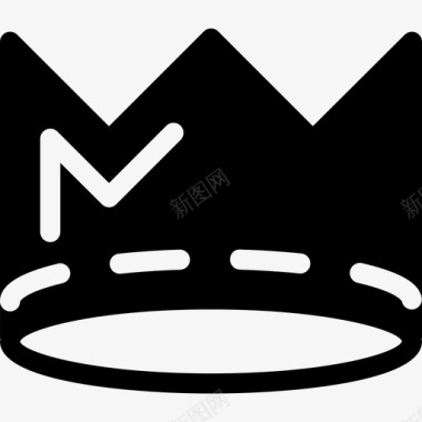 皇室皇冠轮廓与白色细节皇冠图标图标