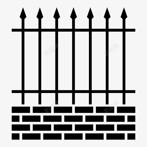 围栏庭院墙壁图标svg_新图网 https://ixintu.com 围栏 墙壁 外部 屏障 庭院 砖块 金属 防护 限制