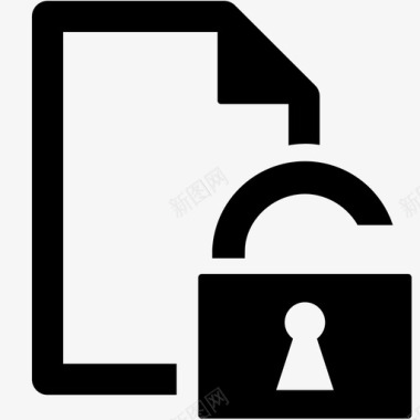 解锁文档文件信息图标图标