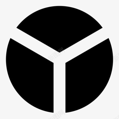 三部分圆环图标图标