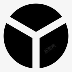 三圆环三部分圆环图标高清图片