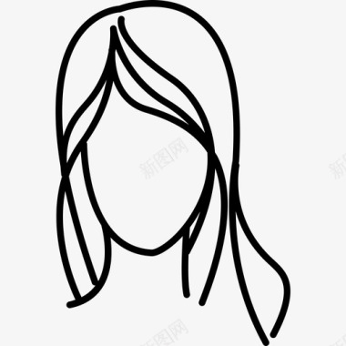 女性长发卷发轮廓人物随机图标图标