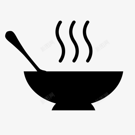 汤稀饭美味图标svg_新图网 https://ixintu.com 吃 晚餐 汤 汤匙 热食 烹饪 碗 稀饭 美味