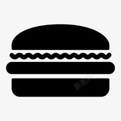 牛肉三明治汉堡包三明治肉饼图标高清图片
